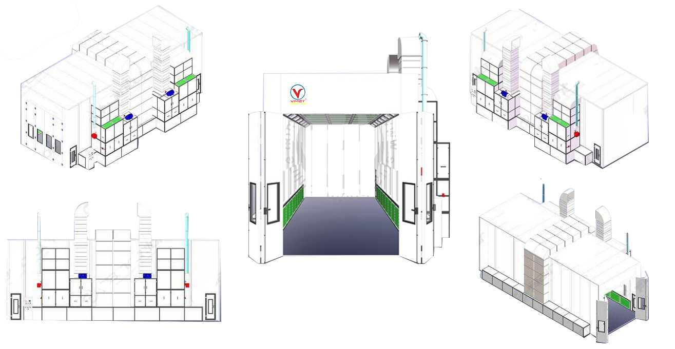 Phòng sơn xe Tải và xe Bus 15m PSS15683