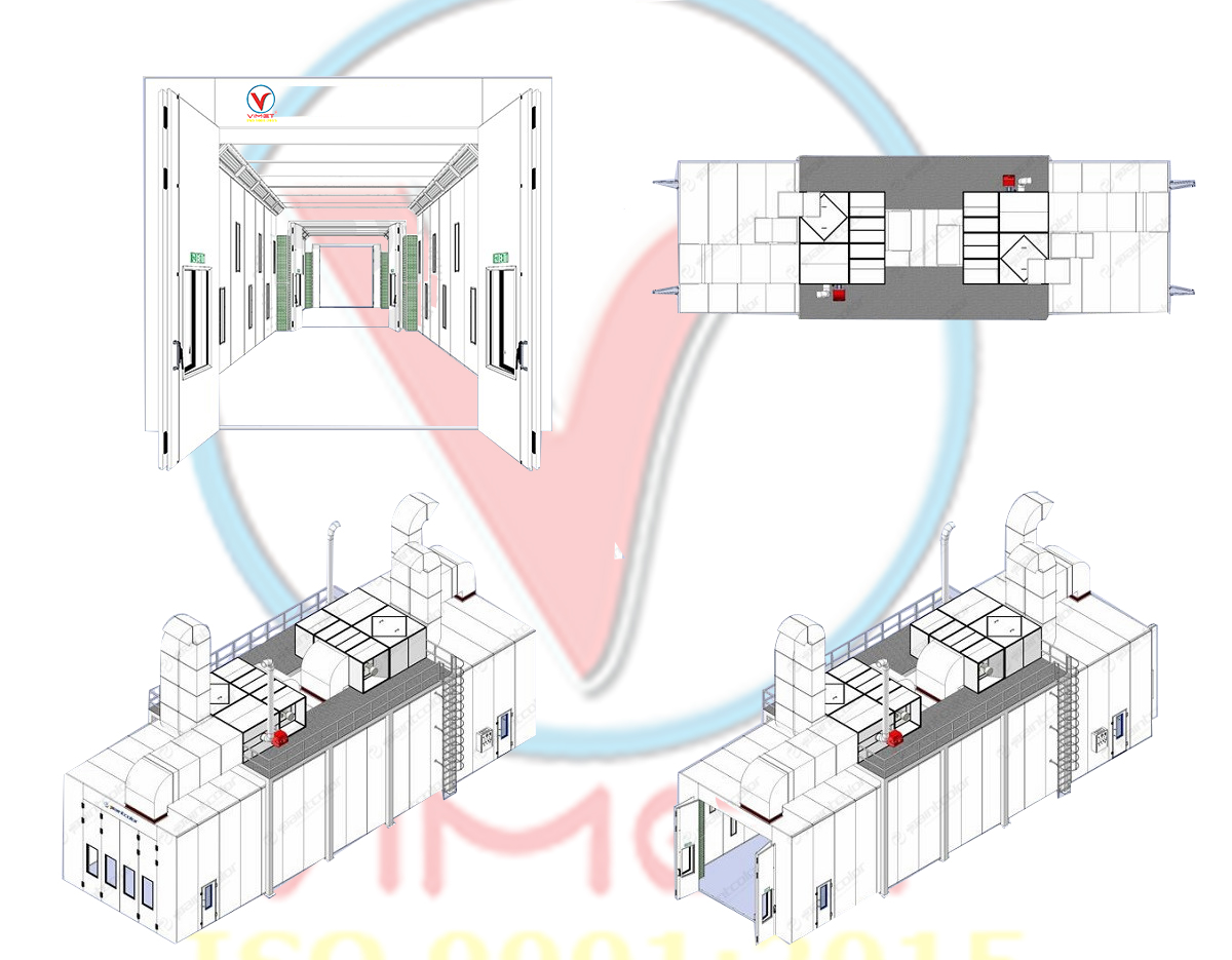 Phòng sơn xe buýt và xe tải cao cấp 20m PSS20335