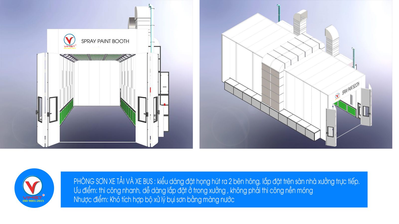 Phòng sơn xe Tải và xe Bus 15m PSS15683