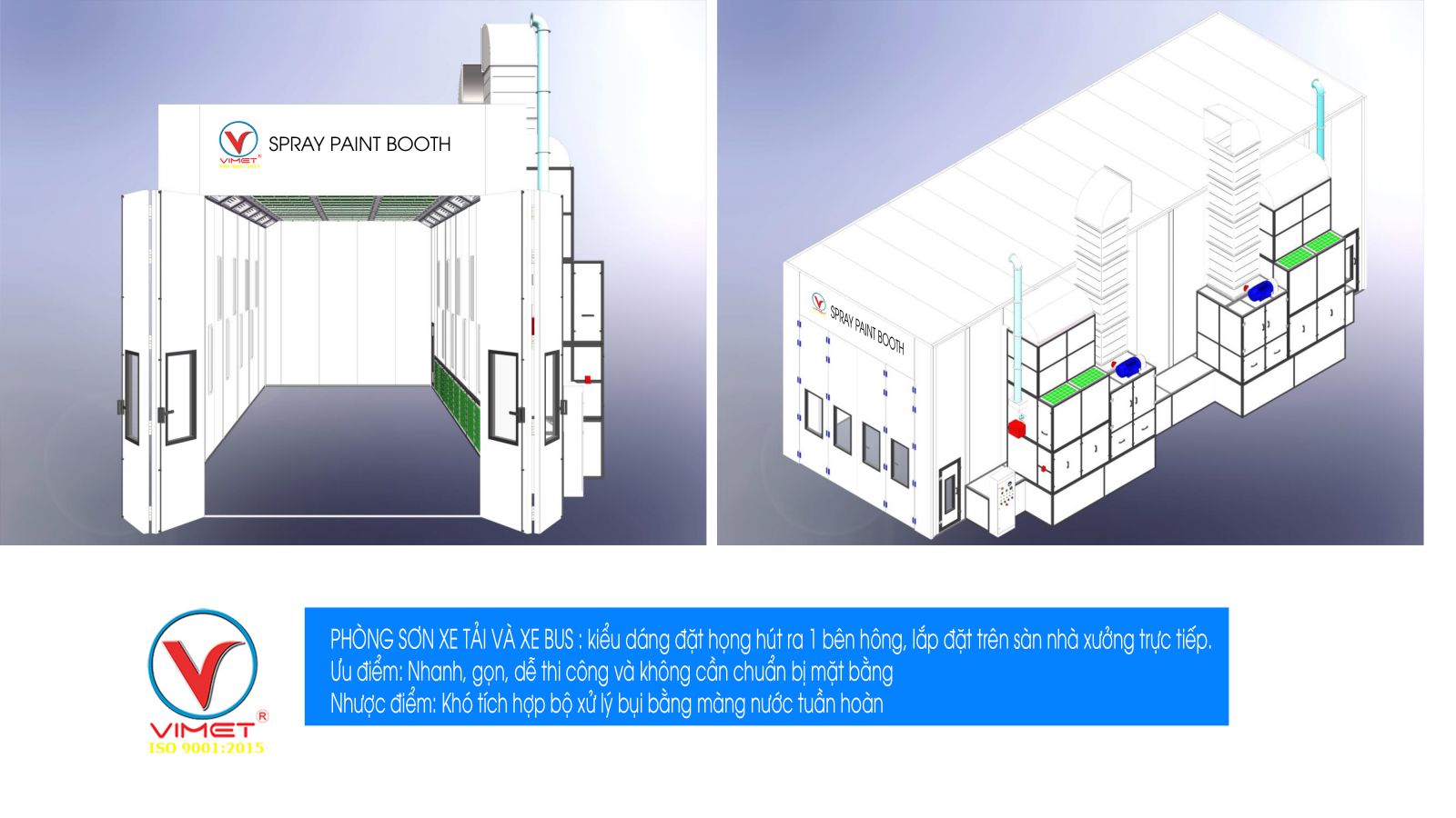 Phòng sơn xe Tải và xe Bus 15m PSS15683