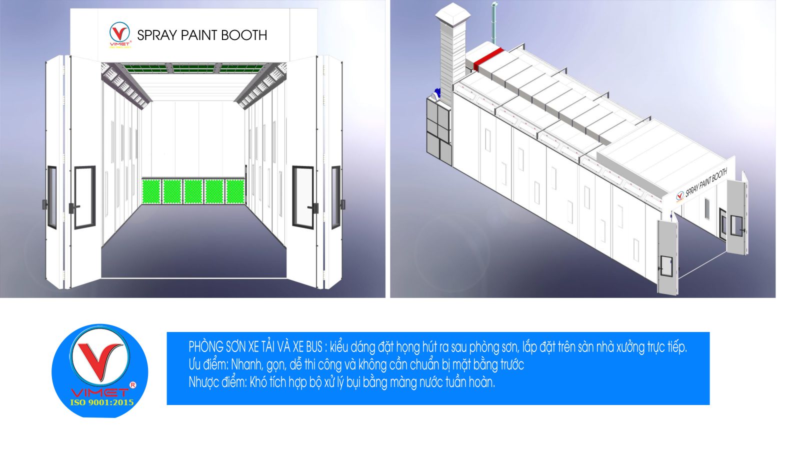Phòng sơn xe buýt và xe tải cao cấp 17m PSS17382