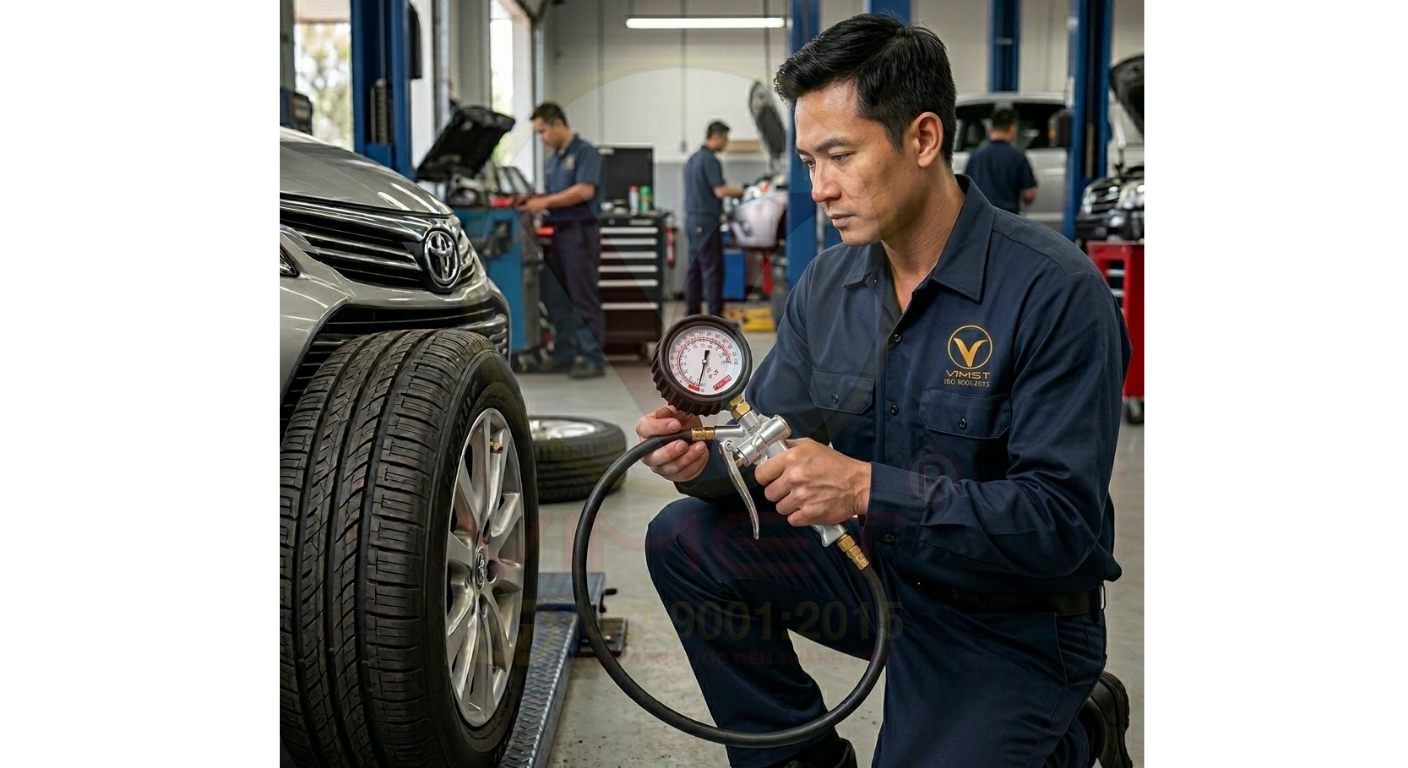 dụng cụ bơm lốp ô tô