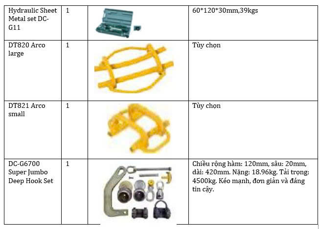 Thiết bị kéo nắn xe tai nạn và bộ phụ kiện tiêu chuẩn VIMET BRS08802