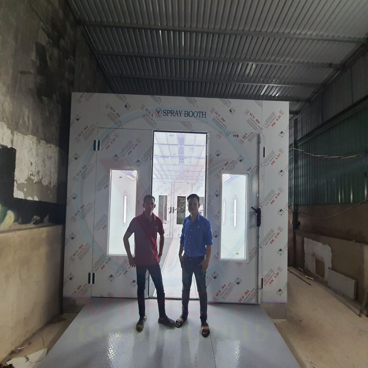 Phòng sơn sấy diesel 2 bộ cửa vào và ra