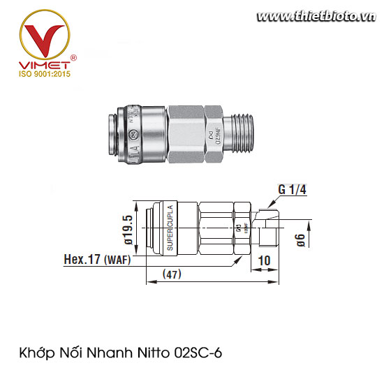 Khớp nối nhanh nitto 02SC-6