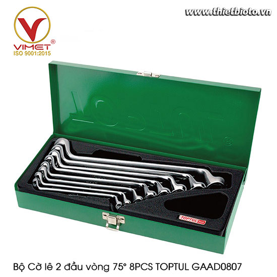 Bộ Cờ lê 2 đầu vòng 75° 8PCS TOPTUL GAAD0807