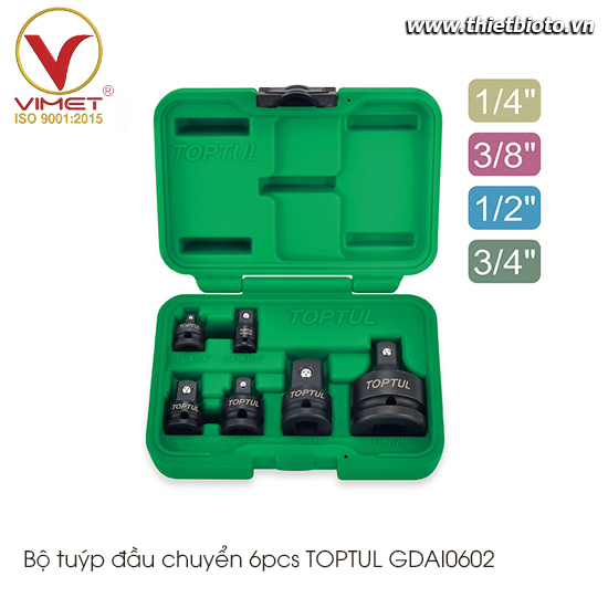 Bộ tuýp đầu chuyển 6pcs TOPTUL GDAI0602