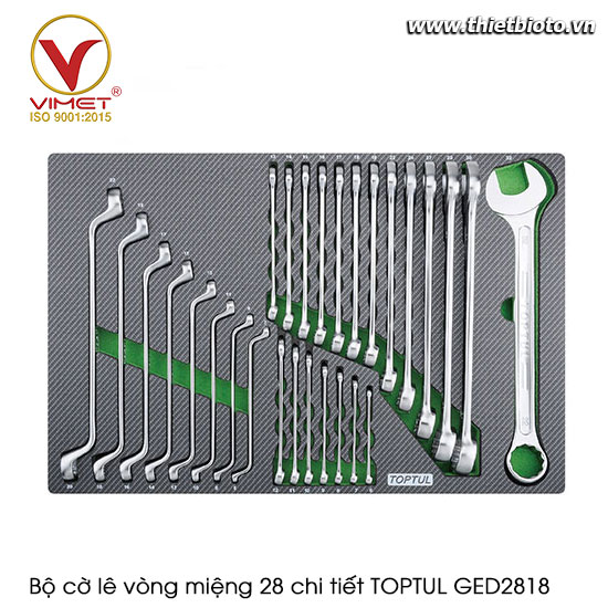 Bộ cờ lê vòng miệng 28 chi tiết Toptul GED2818