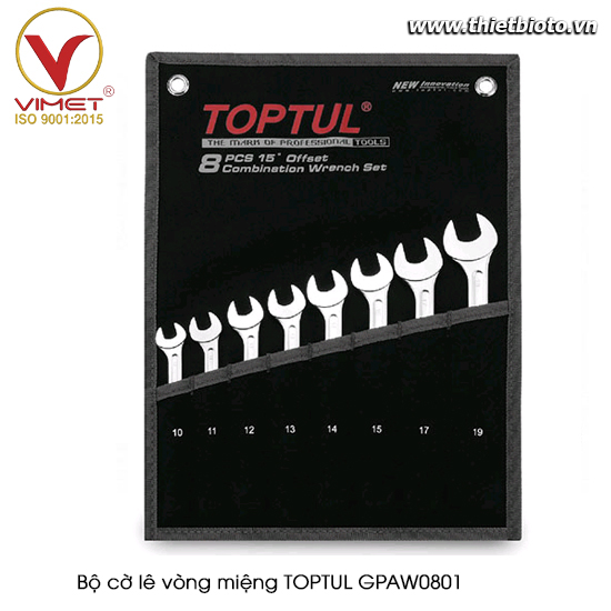 Bộ cờ lê vòng miệng TOPTUL GPAW0801