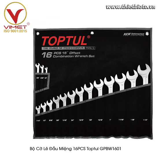 Bộ cờ lê đầu miệng 16PCS Toptul GPBW1601