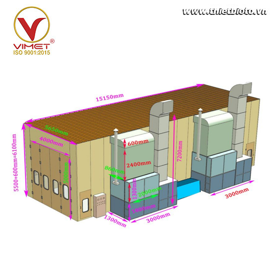 Phòng Sơn Sấy GAS Xe Tải VIMET PSS15061