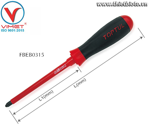 Tua vít bake cách điện từ tính Toptul FBEB0315