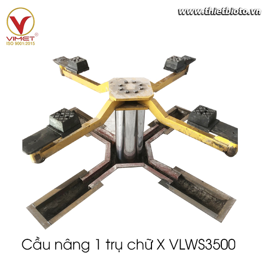 Cầu nâng 1 trụ rửa xe kiểu chữ X âm nền VIMET VLWS3500